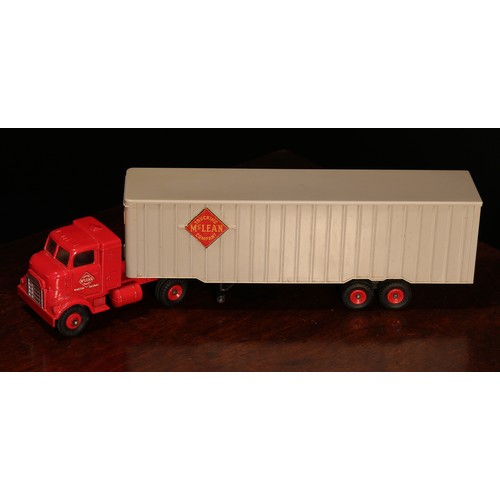 6229 - Dinky Supertoys 948 McLean tractor trailer, red cab with windows and decals to side doors, detachabl... 