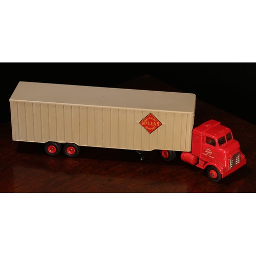 6229 - Dinky Supertoys 948 McLean tractor trailer, red cab with windows and decals to side doors, detachabl... 