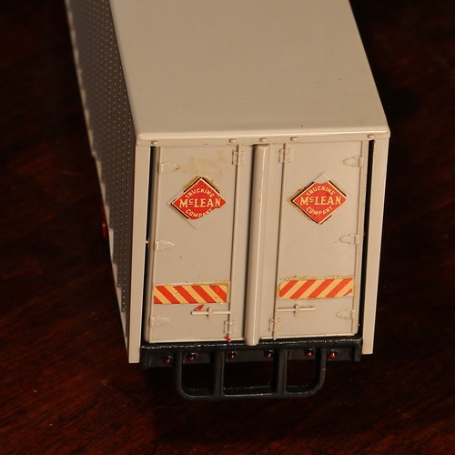 6229 - Dinky Supertoys 948 McLean tractor trailer, red cab with windows and decals to side doors, detachabl... 