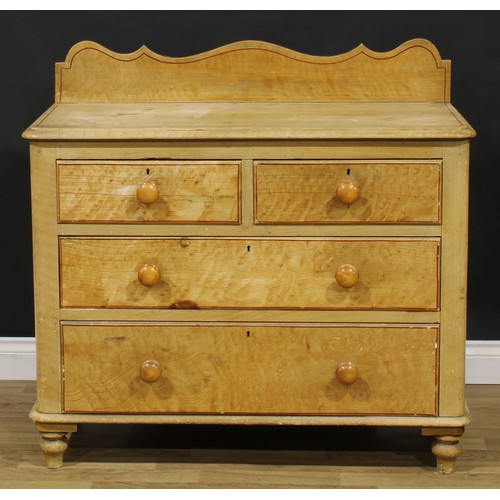 114 - A Victorian scumbled pine chest of drawers, 98.5cm high, 105cm wide, 49cm deep, c.1880