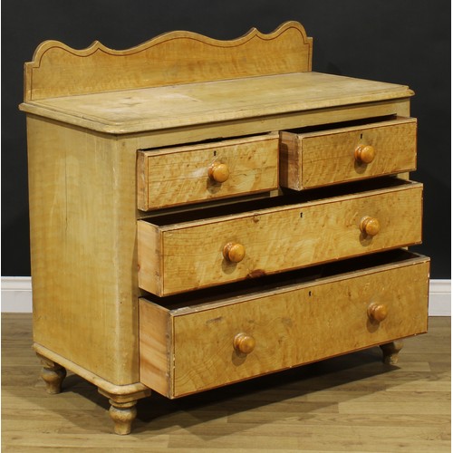 114 - A Victorian scumbled pine chest of drawers, 98.5cm high, 105cm wide, 49cm deep, c.1880