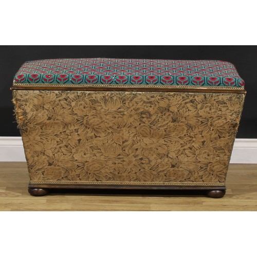 1267 - An early 20th century Ottoman, 54cm high, 99cm wide, 51.5cm deep; an oak centre table, 73.5cm high, ... 