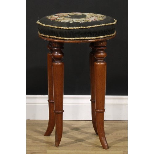 1267 - An early 20th century Ottoman, 54cm high, 99cm wide, 51.5cm deep; an oak centre table, 73.5cm high, ... 