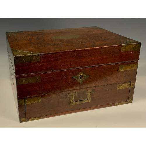 163 - A 19th century brass bound mahogany traveling document box, The Reverend William Smoult Temple of Ja... 