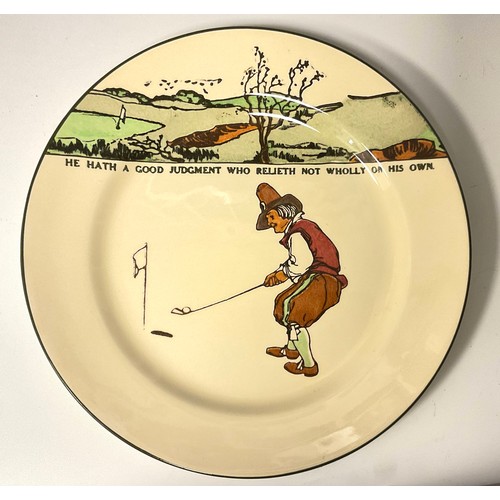 853 - Golfing - a Royal Doulton Series ware plate,  He Hath a Good Judgement Who Relieth not Wholly on His... 