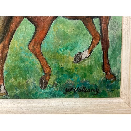 956 - W. Vulliamy, Jockey's before the start, signed, oil on board, Paris Salon and other labels verso, da... 