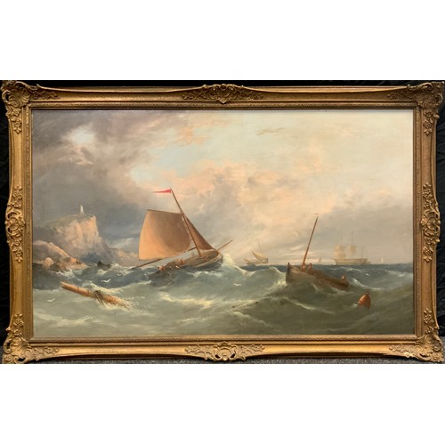 962 - William Henry Williamson (1820 - 1883)
Boats of a Choppy Sea
signed, oil on canvas, 75cm x 125cm