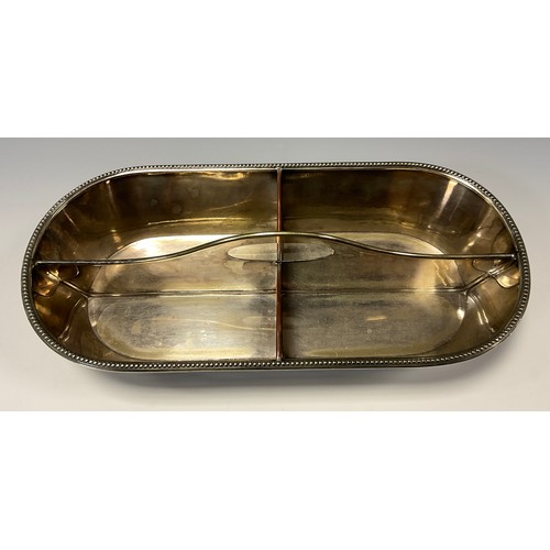 82 - A George III Old Sheffield plate rounded rectangular four-section butler’s knife tray, serpentine di... 