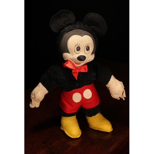 4011 - A 1940's/1950's Merrythought novelty Mickey Mouse, the pressed moulded face with painted features, b... 