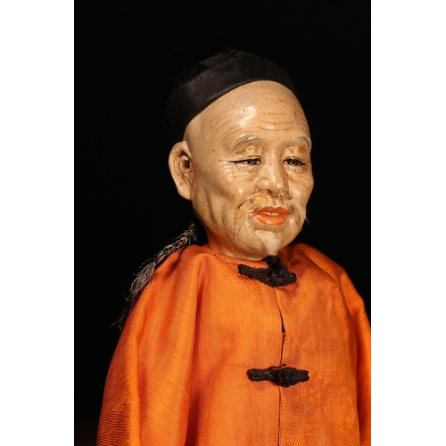 4024 - An early 20th century Chinese Door of Hope Mission 'Grandfather' doll, the painted papier-mâché head... 