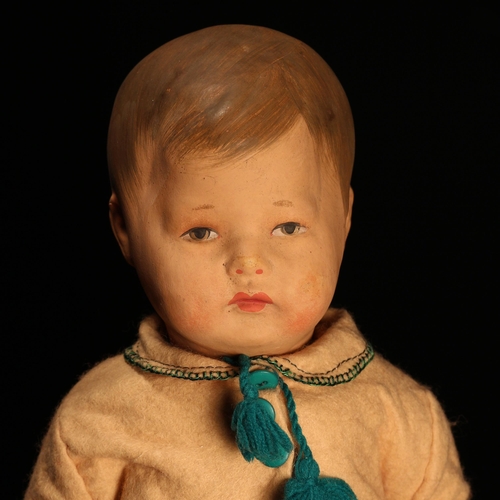 4029 - A 1920's German Art doll, attributed to Bing Brothers, the composition type head with painted featur... 