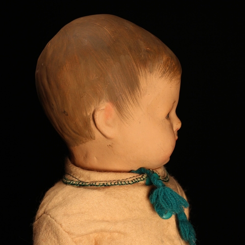 4029 - A 1920's German Art doll, attributed to Bing Brothers, the composition type head with painted featur... 
