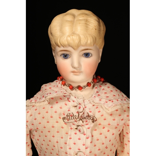 4070 - A late 19th century German bisque shoulder head doll, attributed to Christian Friedrich Kling, the b... 