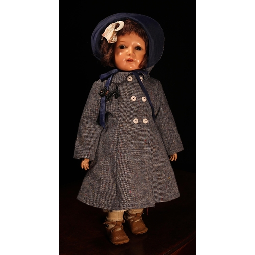 4086 - A Rheinische Gummi und Celluloid Fabrik Co (Germany) celluloid head and kid type leather bodied doll... 