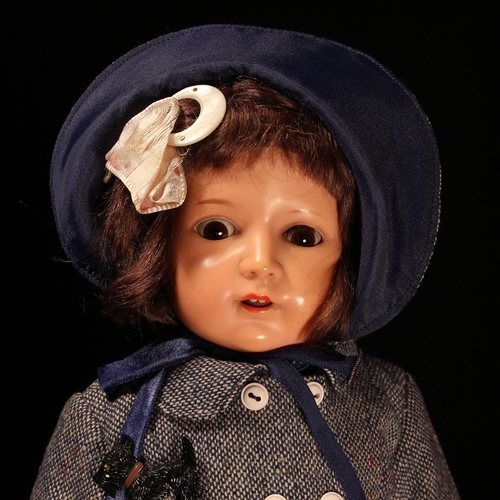 4086 - A Rheinische Gummi und Celluloid Fabrik Co (Germany) celluloid head and kid type leather bodied doll... 