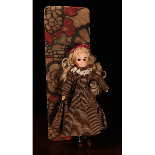 4092 - A Fleischmann & Bloedel (Germany) bisque head and jointed painted composition bodied doll, of small ... 