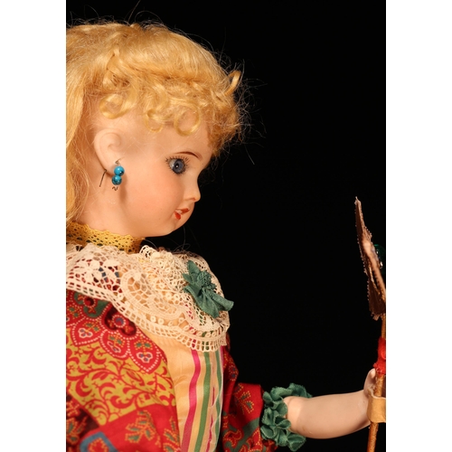 4104 - Automata - a late 19th century bisque head musical automaton doll, attributed to Leopold Lambert or ... 