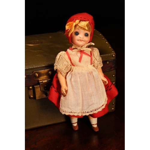 4107 - A J.Walther & Sohn (Germany) bisque head novelty Googly-eyed doll, the bisque head with painted feat... 