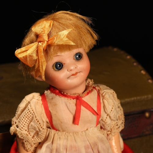 A J.Walther & Sohn (Germany) bisque head novelty Googly-eyed doll 