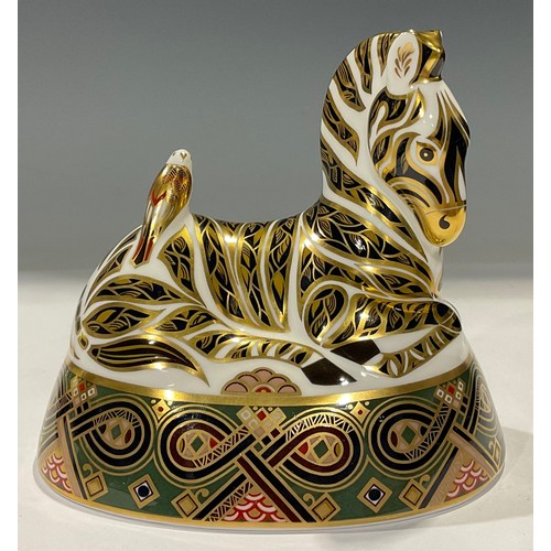 14 - A Royal Crown Derby paperweight,  Zebra, an Excusive Signature Edition for Harrods of Knightsbridge,... 