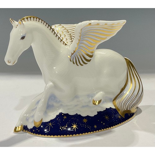 15 - A Royal Crown Derby paperweight, Pegasus, the first of a pair of Mythical Beasts exclusive to Govier... 