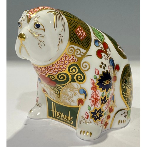 22 - A Royal Crown Derby paperweight, Harrods Bulldog, specially commissioned by Harrods, limited edition... 