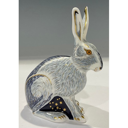 24 - A Royal Crown Derby Paperweight, Starlight Hare, exclusive to the Royal Crown Derby Collectors Guild... 