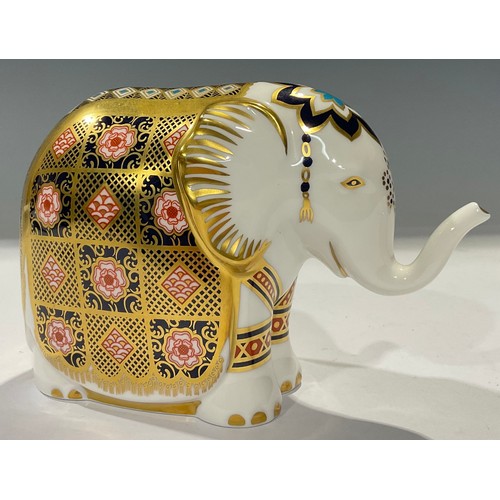 36 - A Royal Crown Derby paperweight, Yorkshire Rose Elephant, exclusive to Peter Jones of Wakefield and ... 