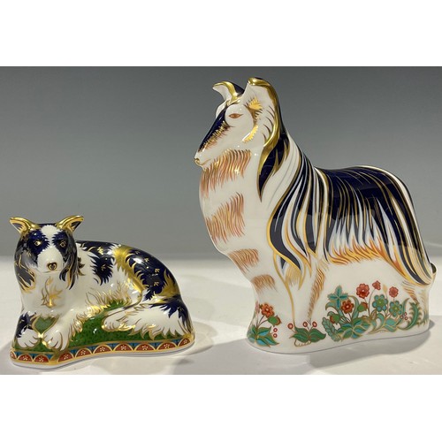 46 - A Royal Crown Derby paperweight, Border Collie, gold backstamp limited edition 1,166/,500, certifica... 