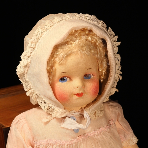 4129 - A 1930's/1940's cloth doll, attributed to Gerogene Averill (America), the cloth moulded face with pa... 