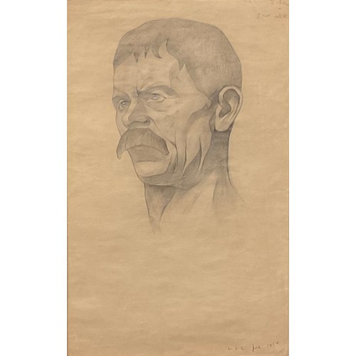 6 - Laurence Stephen Lowry (1887 - 1976)
Portrait of a Man with Moustache
pencil drawing, signed with in... 