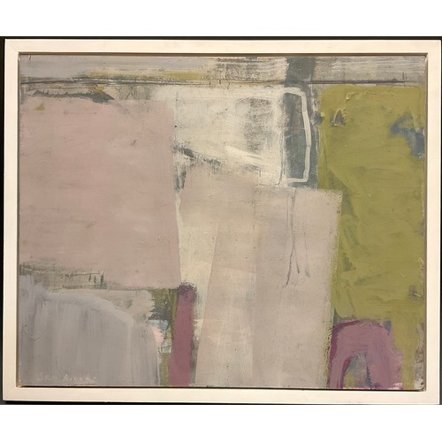 33 - Sam Brooks (British Modern School) 
Snapes, Salcombe - Abstract composition in mauve and green 
sign... 