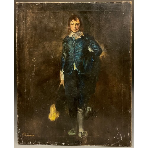 116 - After Thomas Gainsborough, 19th century, The Blue Boy, signed Muriel *****ham, oil on canvas, 51cm x... 