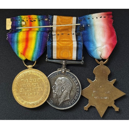 2003 - WWI British 1914-15 Star, War Medal and Victory Medal to 11671 Pte. J Grant, 4/Canadian Infantry. Mo... 