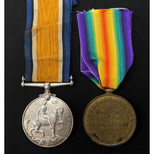 2007 - WWI British War Medal to 241795 Pte. GH Brailsford, West Riding Regt, no ribbon: Victory Medal to 33... 