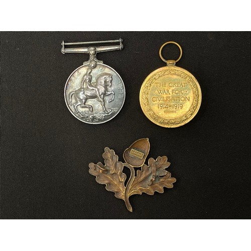 2011 - WW1 British War Medal and Victory Medal to 2078 Pte JJ Neale South Notts Hussars. No ribbons but wit... 
