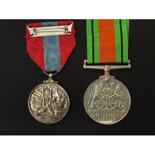 2015 - WW2 British Defence Medal, cased Imperial Service Medal named to Stanley Arthur Harmer and a set of ... 