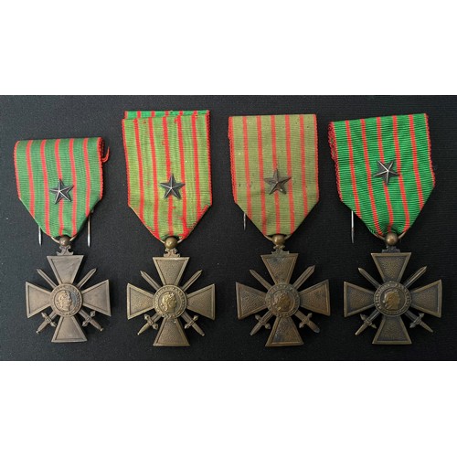 2024 - WW1 French Medal Croix de Guerre 1914–1918 collection each with Bronze Star and different dates to r... 