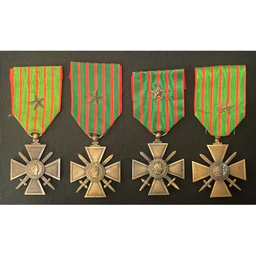 2025 - WW1 French Medal Croix de Guerre 1914–1918 collection each with Bronze Star and 1914-1918 reverse. A... 