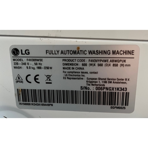 An LG Inverter direct drive 9kg washing machine, A+++ rated