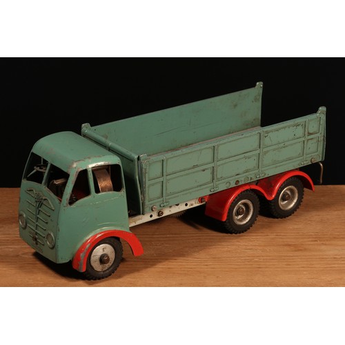 6274 - A 1950's Shackleton diecast Foden tipping lorry, sea green/turquoise cab and body, red wheel arches,... 