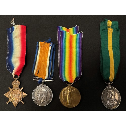 2013A - WWI British 1914-15 Star, War Medal and Victory Medal to L-4673 Gnr. G Wolstenholme, RFA complete wi... 