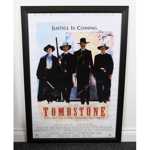 6326 - Poster, Film, Cinema & Movie Interest, Autographs - a rectangular shaped poster for Tombstone, signe... 