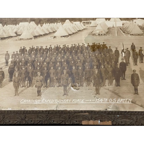 2059 - WW1 Canadian Expeditionary Force, 154th Overseas Battalion large framed panoramic photo, official au... 