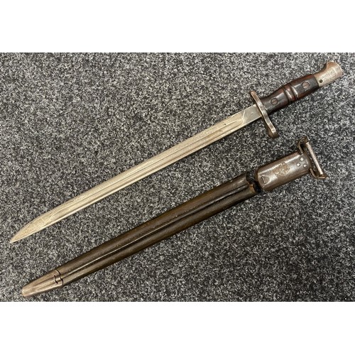 2064 - WW1 US P17 Bayonet with fullered single edged blade 427mm in length. Maker marked for Winchester and... 