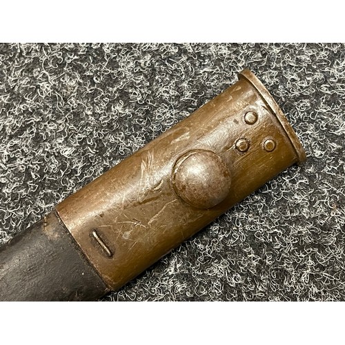 2065 - WW1 British 1907 Pattern Bayonet with fullered single edged blade 430mm in length maker marked Vicke... 