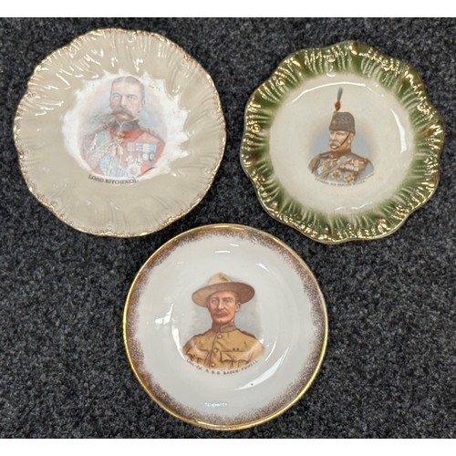 2074 - WW1 British and Boer War Commemorative transfer printed plates featuring Lord Kitchener, General Sir... 