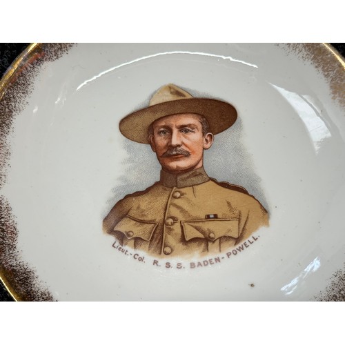 2074 - WW1 British and Boer War Commemorative transfer printed plates featuring Lord Kitchener, General Sir... 