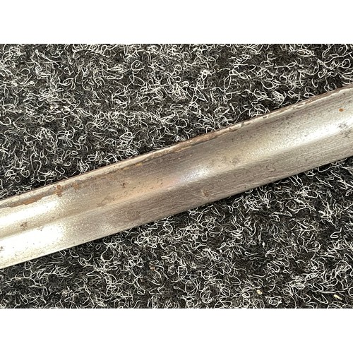 2082 - WW1 Turkish Ottoman Empire Officers Sword with fullered single edged blade 705mm in length. Wire bou... 