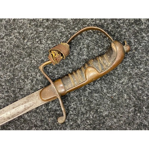 2082 - WW1 Turkish Ottoman Empire Officers Sword with fullered single edged blade 705mm in length. Wire bou... 